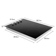 30 in. 4 Elements Radiant Electric Cooktop in Black with Knob Control
