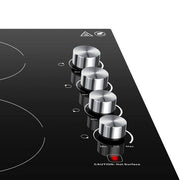 30 in. 4 Elements Radiant Electric Cooktop in Black with Knob Control
