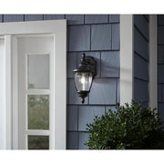 Wilkerson 14.13 in. 1-Light Black Outdoor Wall Lantern Sconce