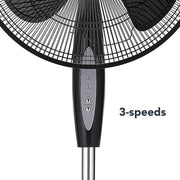 16 in. 3 Speed Digital Oscillating Standing Fan with Adjustable Height