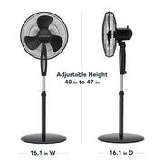 16 in. 3 Speed Digital Oscillating Standing Fan with Adjustable Height