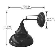 Wetherby 11 in. Black Barn Outdoor Wall Light Sconce