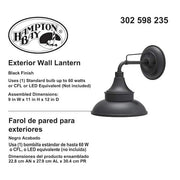 Wetherby 11 in. Black Barn Outdoor Wall Light Sconce