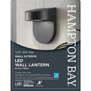 6.1 in. Black Integrated LED Hardwired Outdoor Wall Light Lantern Sconce with Frosted Glass