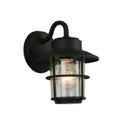 8.2 in. 1-Light Black Outdoor Wall Light Lantern Porch or Patio Sconce (2-Pack)