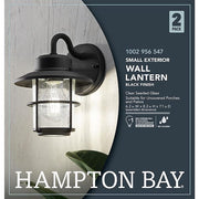 8.2 in. 1-Light Black Outdoor Wall Light Lantern Porch or Patio Sconce (2-Pack)