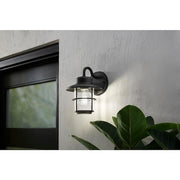 8.2 in. 1-Light Black Outdoor Wall Light Lantern Porch or Patio Sconce (2-Pack)