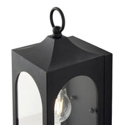 Tremont 10.3 in. 1-Light Black Outdoor Wall Light Fixture with Clear Glass