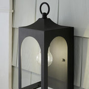 Tremont 10.3 in. 1-Light Black Outdoor Wall Light Fixture with Clear Glass
