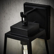 Corbin Medium 13 in. Modern 1-Light Black Tapered Hardwired Outdoor Wall Light Lantern Sconce with Clear Glass