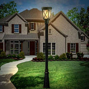 Ravencrest 120 Lumens Black Outdoor Solar Post Lantern