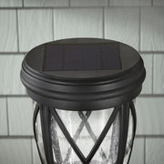 Ravencrest 120 Lumens Black Outdoor Solar Post Lantern