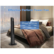 40 in. 3 Speed Remote Control Oscillating Tower Fan in Black