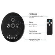 40 in. 3 Speed Remote Control Oscillating Tower Fan in Black
