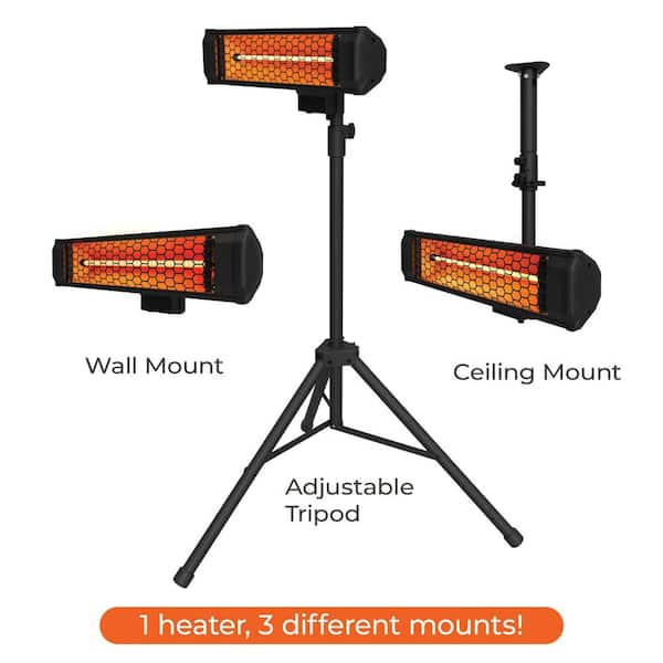 Tradesman 1500-Watt Electric Outdoor Infrared Quartz Portable Space Heater with Tripod, Wall and Ceiling Mount