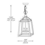 Blakeley Transitional 2-Light Black Outdoor Pendant Light Fixture with Clear Beveled Glass