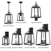 Blakeley Transitional 2-Light Black Outdoor Pendant Light Fixture with Clear Beveled Glass