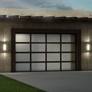 Ansel 11.3 in. Black Modern Bubble Glass Integrated LED Hardwired Garage and Porch Exterior Wall-Light Cylinder Sconce