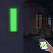 Rockwood 14.93 in. Black Modern Integrated LED Color Changing Outdoor Wall Light Sconce (1-Pack) Powered by Hubspace