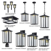 Mauvo Canyon 11 in. Black Dusk to Dawn Small LED Outdoor Wall Light Fixture Porch Sconce with Seeded Glass