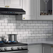 30 in. 900CFM Ducted Under Cabinet Range Hood in Black Stainless Steel 4-Speed with Adjustable LED and Permanent Filters