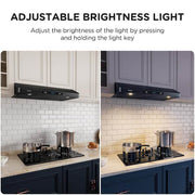 30 in. 900CFM Ducted Under Cabinet Range Hood in Black Stainless Steel 4-Speed with Adjustable LED and Permanent Filters