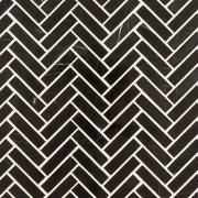 Midnight Herringbone Black 10 in. x 10.75 in. Polished Nero Marquina Marble Wall/Floor Mosaic Tile (0.746 sq. ft./Each)