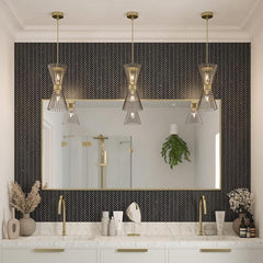 Midnight Herringbone Black 10 in. x 10.75 in. Polished Nero Marquina Marble Wall/Floor Mosaic Tile (0.746 sq. ft./Each)