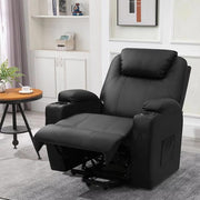 Black Leather Standard (No Motion) Recliner with Power Lift