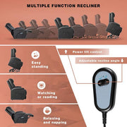 Black Leather Standard (No Motion) Recliner with Power Lift