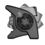 11.2 in. 3 Speeds Blower Fan in Gray with Carry Handle, Circuit Breaker, Power Outlets, High Velocity Utility Pivoting