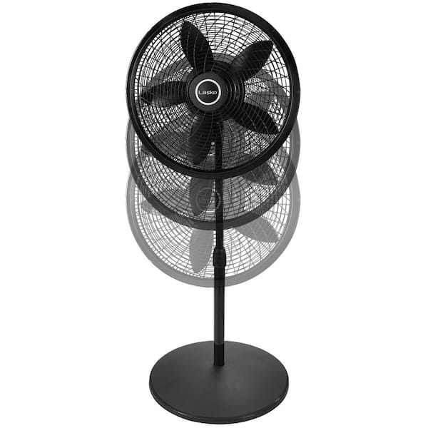 Lasko - 18 in. Oscillating 3-Speed Adjustable Large Room Pedestal Fan - Black