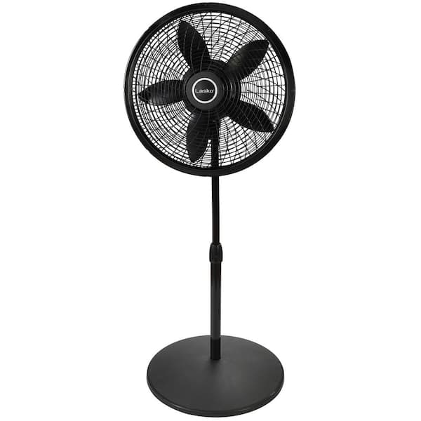 Lasko - 18 in. Oscillating 3-Speed Adjustable Large Room Pedestal Fan - Black - Thumbnail 4