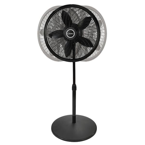Lasko - 18 in. Oscillating 3-Speed Adjustable Large Room Pedestal Fan - Black