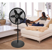 18 in. 3 Speed Oscillating Pedestal Fan with Adjustable Height, Easy Assembly, and Quiet Cooling for Any Room in Black