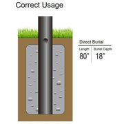 80 in. Black Outdoor Direct Burial Aluminum Lamp Post