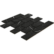 Restore Black Marble 12 in. x 12 in. Glazed Ceramic Brick Joint Mosaic Tile (0.83 sq. ft./Each)