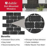 Restore Black Marble 12 in. x 12 in. Glazed Ceramic Brick Joint Mosaic Tile (0.83 sq. ft./Each)