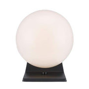 7 in. Black Outdoor Hardwired Wall Lantern Sconce with White Glass