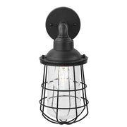 13.48 in. 1-Light Black Hardwired Nautical Outdoor Wall Light Lantern Sconce with No Bulb Included