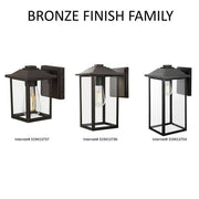 1-Light 12 in. Black Hardwired Transitional Outdoor Wall Light Lantern Porch Sconce with Clear Glass