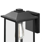 1-Light 12 in. Black Hardwired Transitional Outdoor Wall Light Lantern Porch Sconce with Clear Glass