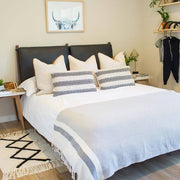 Truro Queen Bed Headboard Cushion Set in Onyx Black