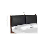 Truro Queen Bed Headboard Cushion Set in Onyx Black