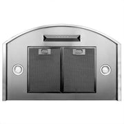 30 in. 343 CFM Convertible Wall Mount Range Hood with Push Button and LED Lights in Black Stainless Steel