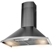 30 in. 343 CFM Convertible Wall Mount Range Hood with Push Button and LED Lights in Black Stainless Steel