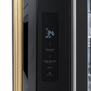 36 in. 3-Door French Door Refrigerator w/ Ice and Water Dispenser in Black Stainless Steel and Champagne Bronze Handles