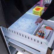 36 in. 3-Door French Door Refrigerator w/ Ice and Water Dispenser in Black Stainless Steel and Champagne Bronze Handles