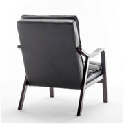 Clovis 24.8 in. Wide Mid-Century Modern Black Faux Leather Armchair