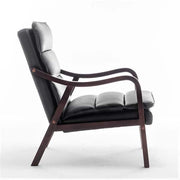Clovis 24.8 in. Wide Mid-Century Modern Black Faux Leather Armchair
